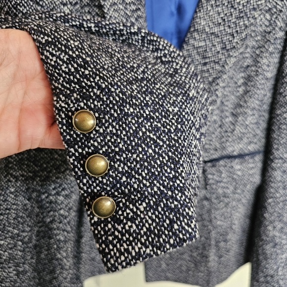 Modcloth Tweed Velevt Blazor Business Old Monet Button Up - Picture 6 of 6